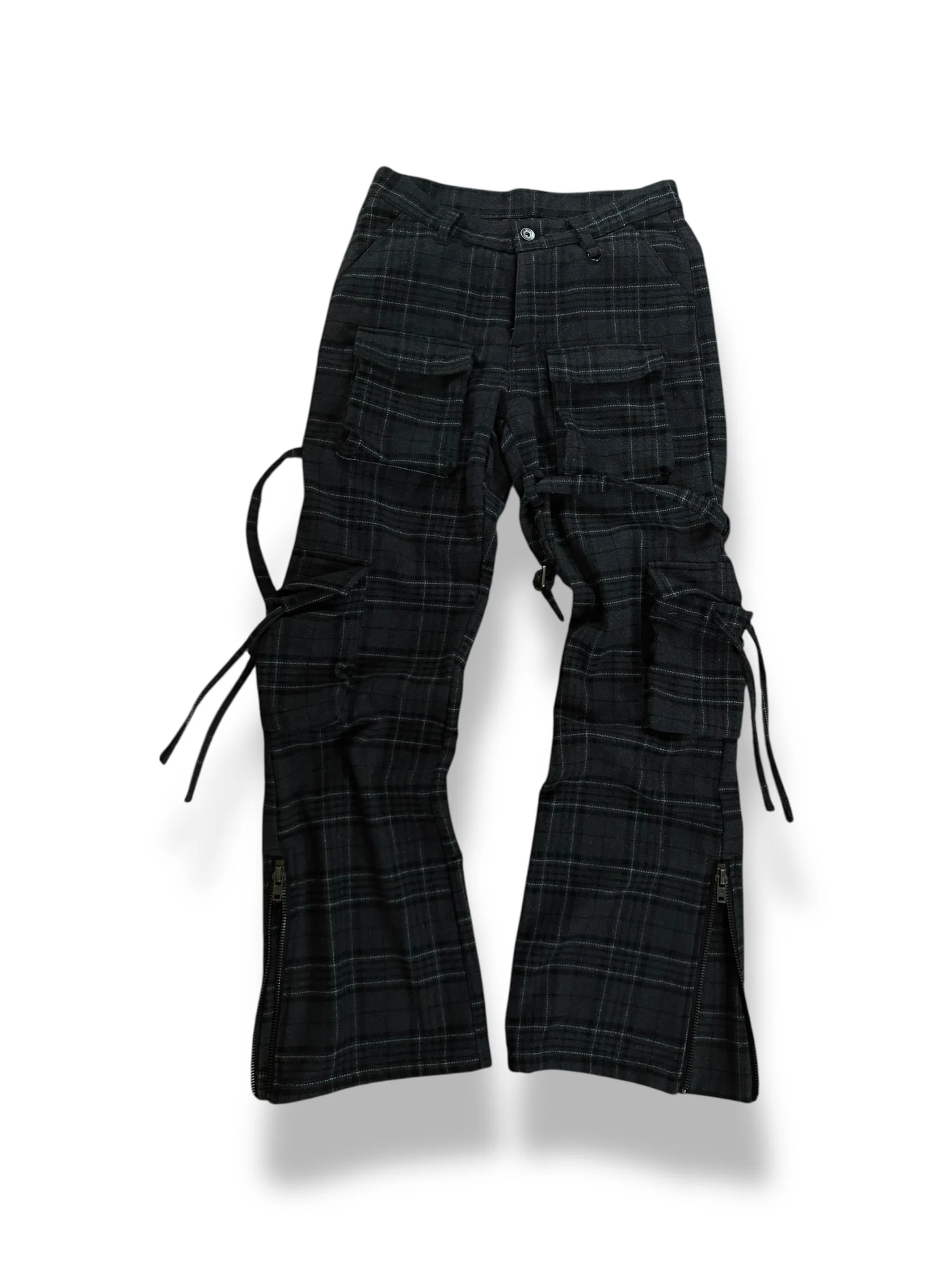 Black Plaid bondage cargos - Image 4