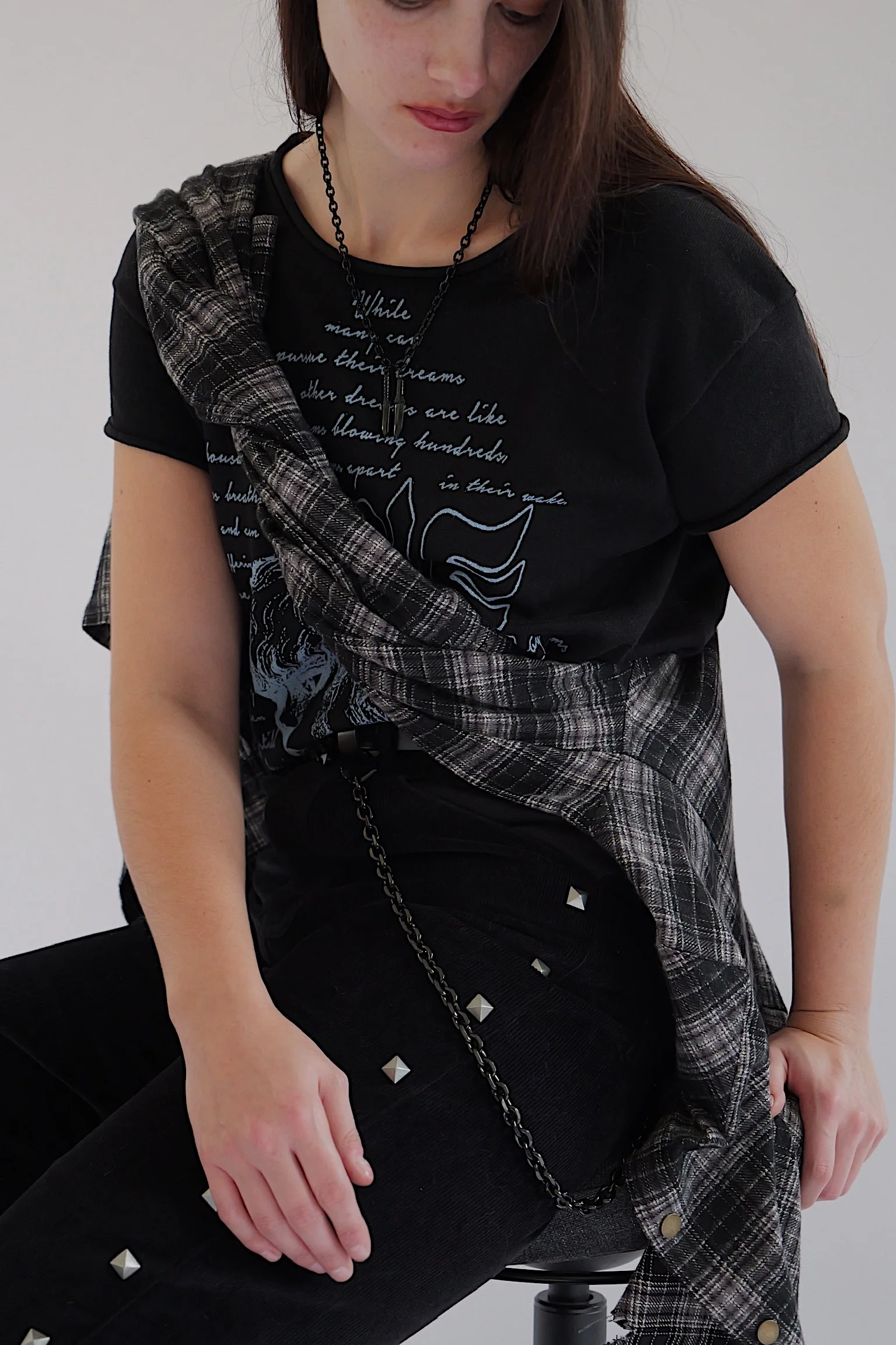 Black Poem Knit Tee - Image 2